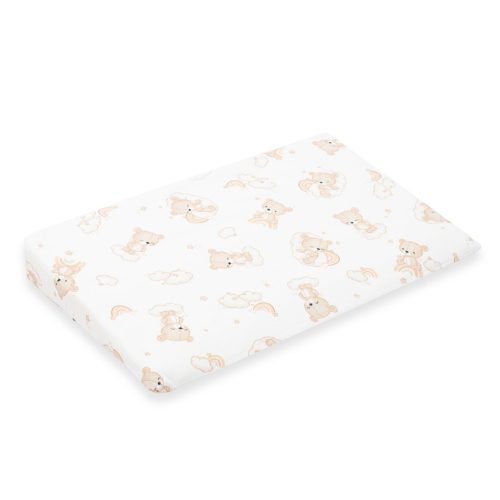 Baba párna huzat- ék alakú New Baby BASIC fehér 59x37cm bear beige