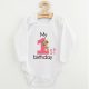 Baba body nyomtatással New Baby My first birthday pink