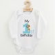Baba body nyomtatással New Baby My first birthday blue