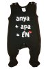 "anya+apa=Én" feliratos ujjatlan rugdalózó