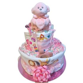 Rózsaszín pelenkatorta kislányoknak