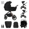 Lorelli Bianca 3az1-ben újszülött babakocsi Lorelli Aria Luxe hordozóval - Black (2 doboz)