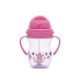 Baby Care szívószálas itató fogantyúval 275ml - Pink/Purple